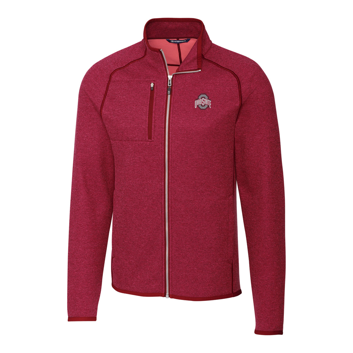 Men's Cutter & Buck Scarlet Ohio State Buckeyes Mainsail Full-Zip Jacket