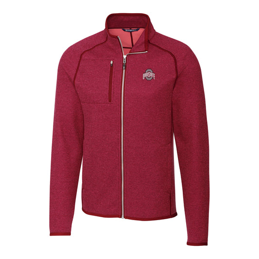 Men's Cutter & Buck Scarlet Ohio State Buckeyes Mainsail Full-Zip Jacket