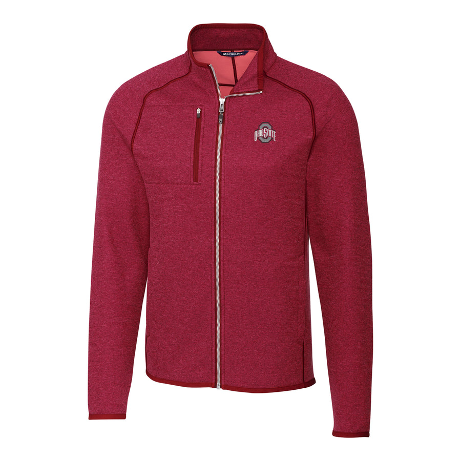 Men's Cutter & Buck Scarlet Ohio State Buckeyes Mainsail Full-Zip Jacket