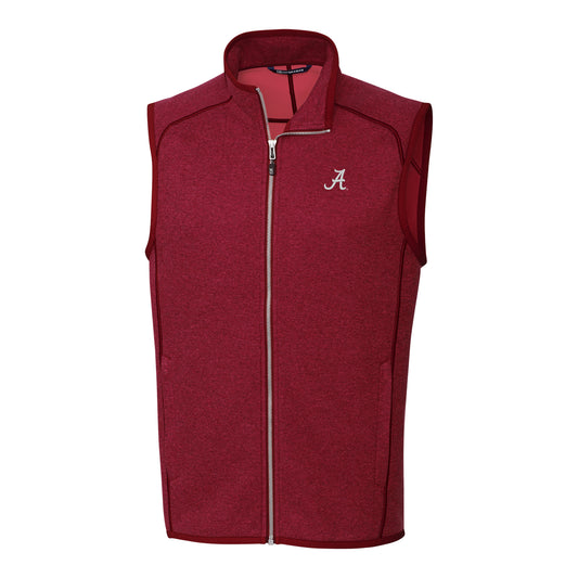 Men's Cutter & Buck Crimson Alabama Crimson Tide Mainsail Full-Zip Vest