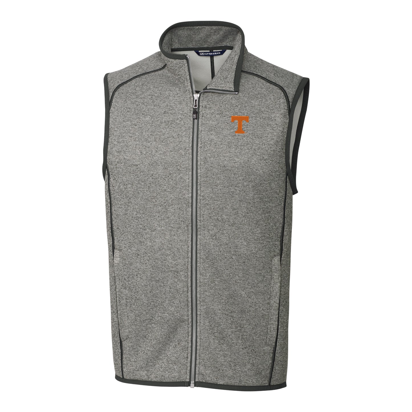 Men's Cutter & Buck Gray Tennessee Volunteers Mainsail Full-Zip Vest