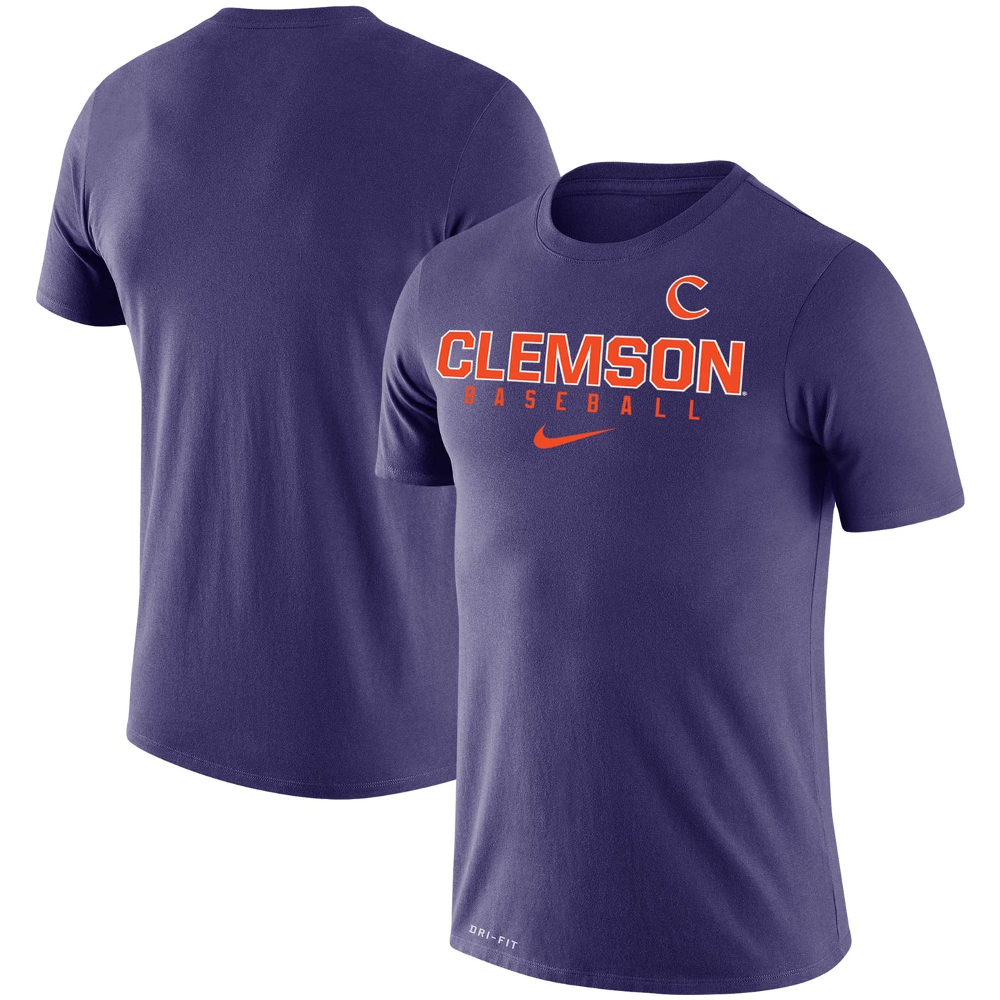 Men's Nike Purple Clemson Tigers Baseball Legend Slim Fit Performance T-Shirt