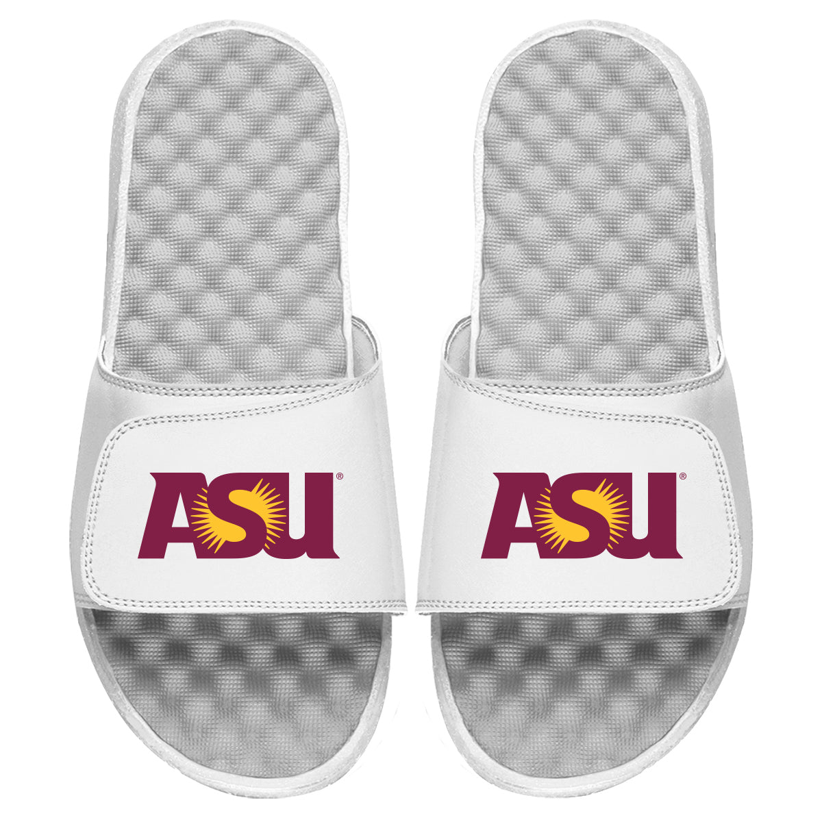 Men's ISlide White Arizona State Sun Devils Wordmark Logo Slide Sandals