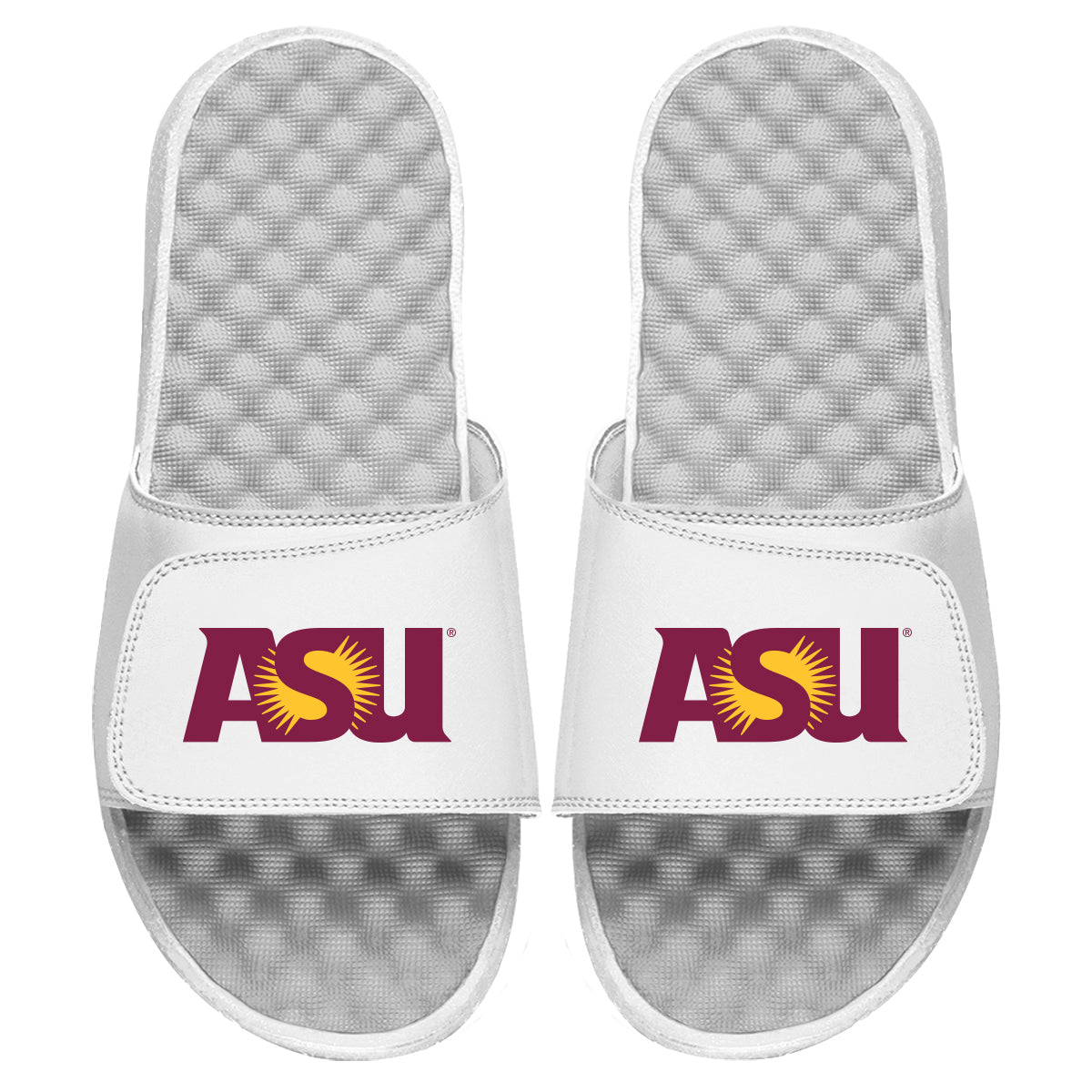 Men's ISlide White Arizona State Sun Devils Wordmark Logo Slide Sandals