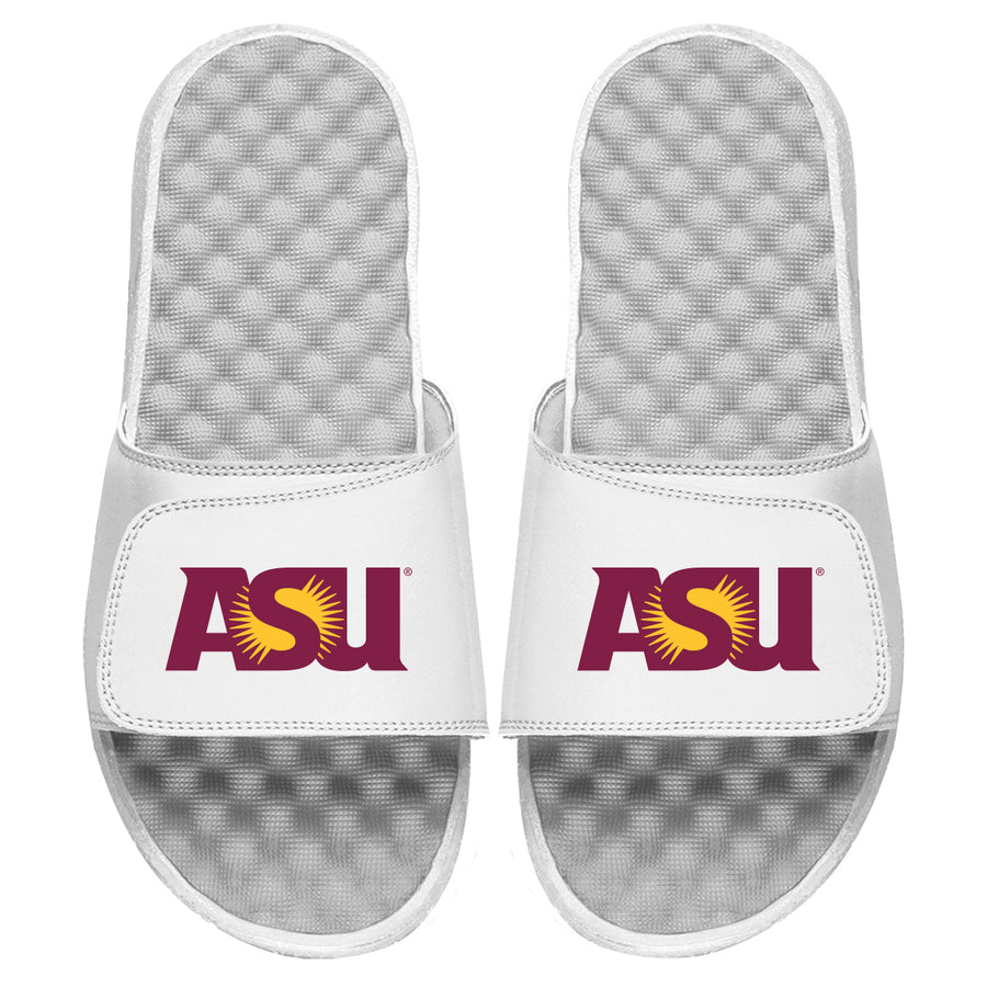 Youth ISlide White Arizona State Sun Devils Wordmark Logo Slide Sandals