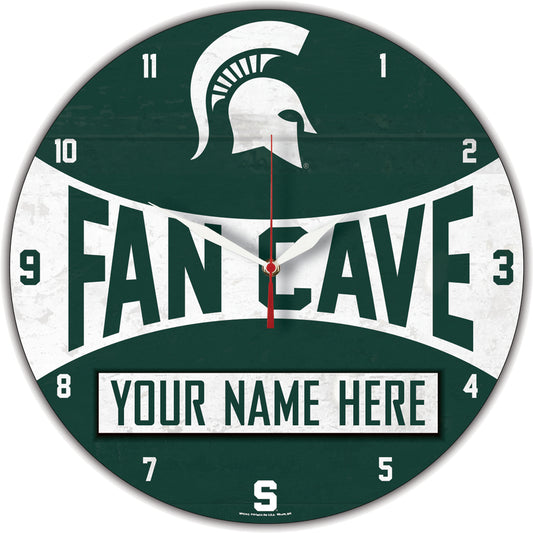 WinCraft Michigan State Spartans Personalized 14'' Round Wall Clock