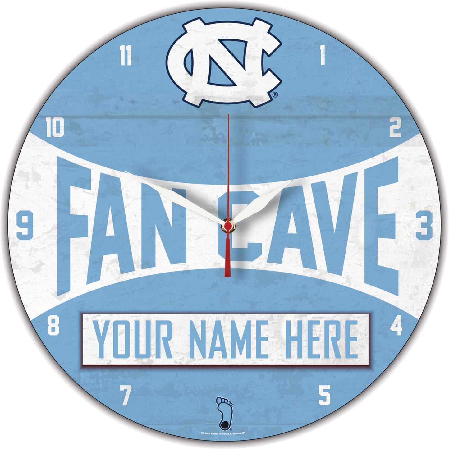 WinCraft North Carolina Tar Heels Personalized 14'' Round Wall Clock