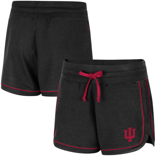 Women's Colosseum Black Indiana Hoosiers Lil Sebastian Tri-Blend Shorts