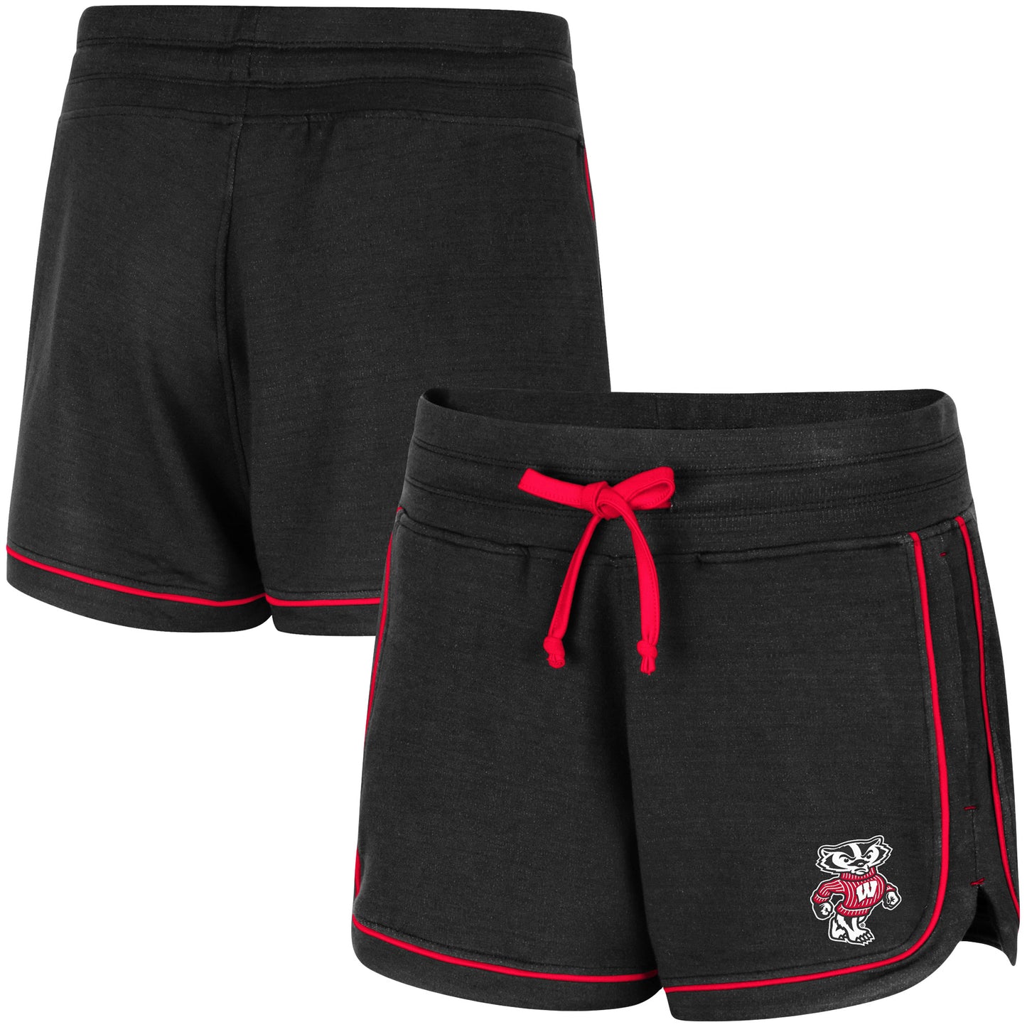 Women's Colosseum Black Wisconsin Badgers Lil Sebastian Tri-Blend Shorts