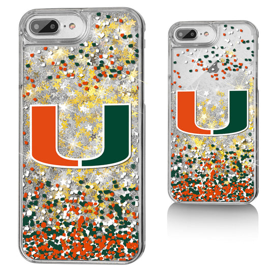 Miami Hurricanes iPhone Glitter Confetti Design Case