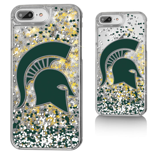 Michigan State Spartans iPhone Glitter Confetti Design Case