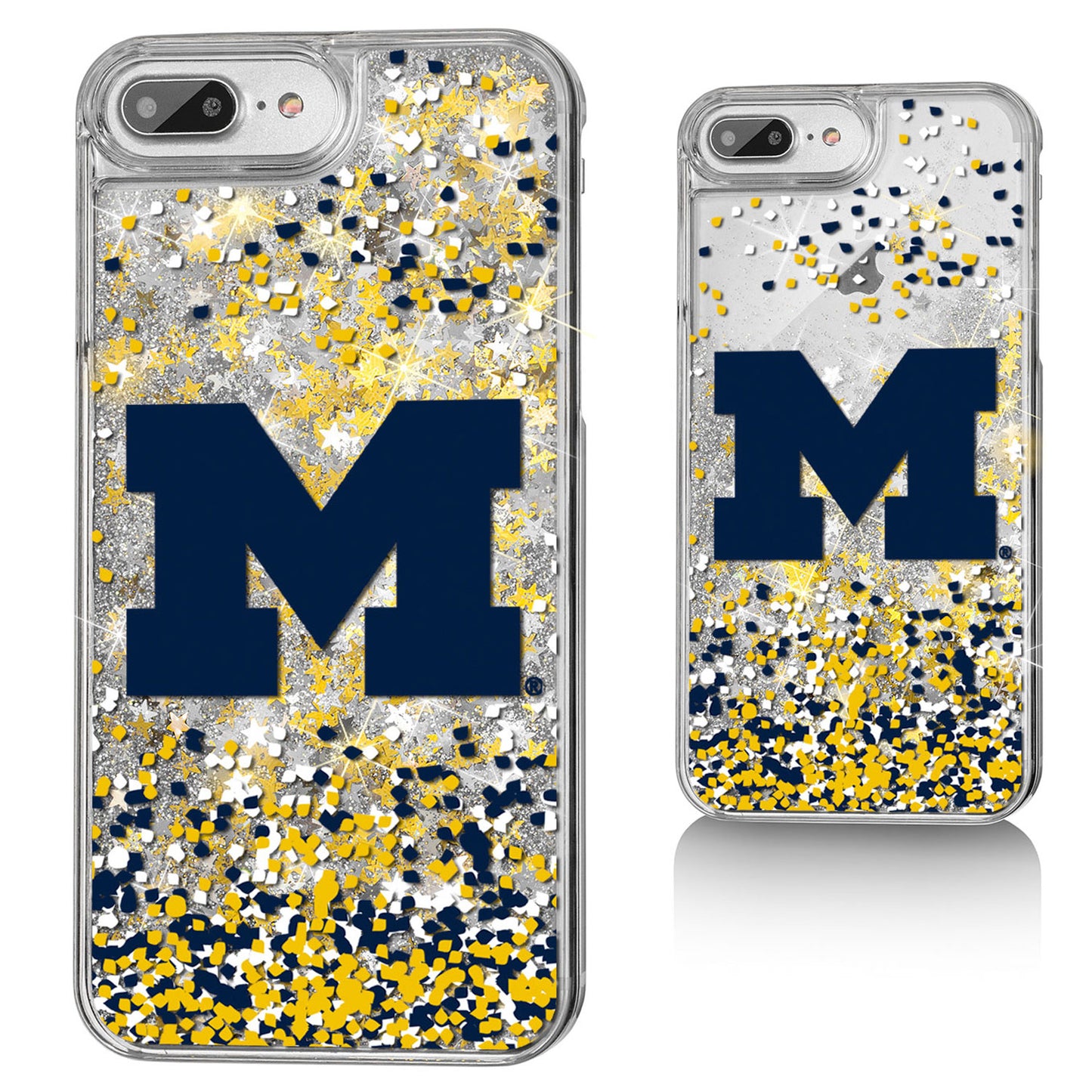 Michigan Wolverines iPhone Glitter Confetti Design Case