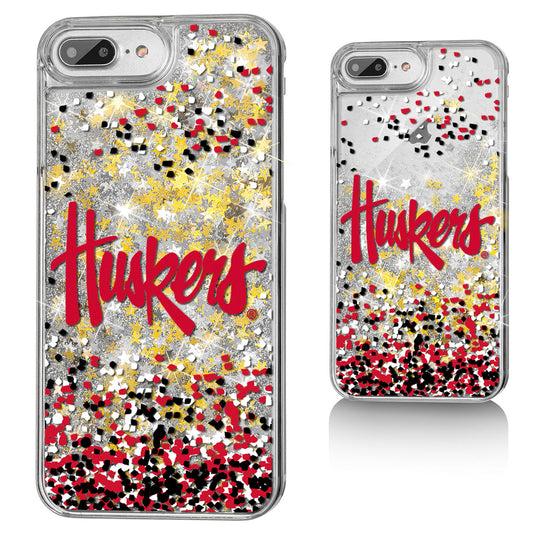 Nebraska Huskers iPhone Glitter Confetti Design Case