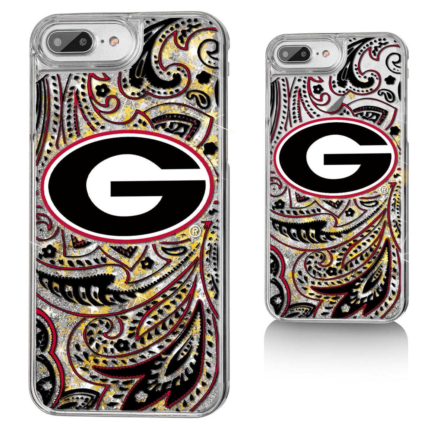 Georgia Bulldogs iPhone Glitter Paisley Design Case