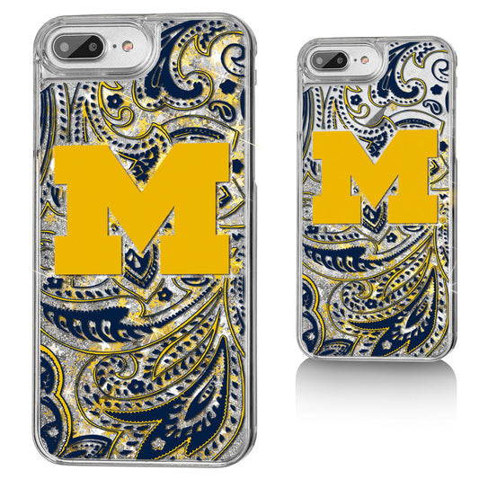 Michigan Wolverines iPhone Glitter Paisley Design Case