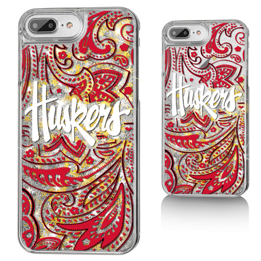 Nebraska Huskers iPhone Glitter Paisley Design Case