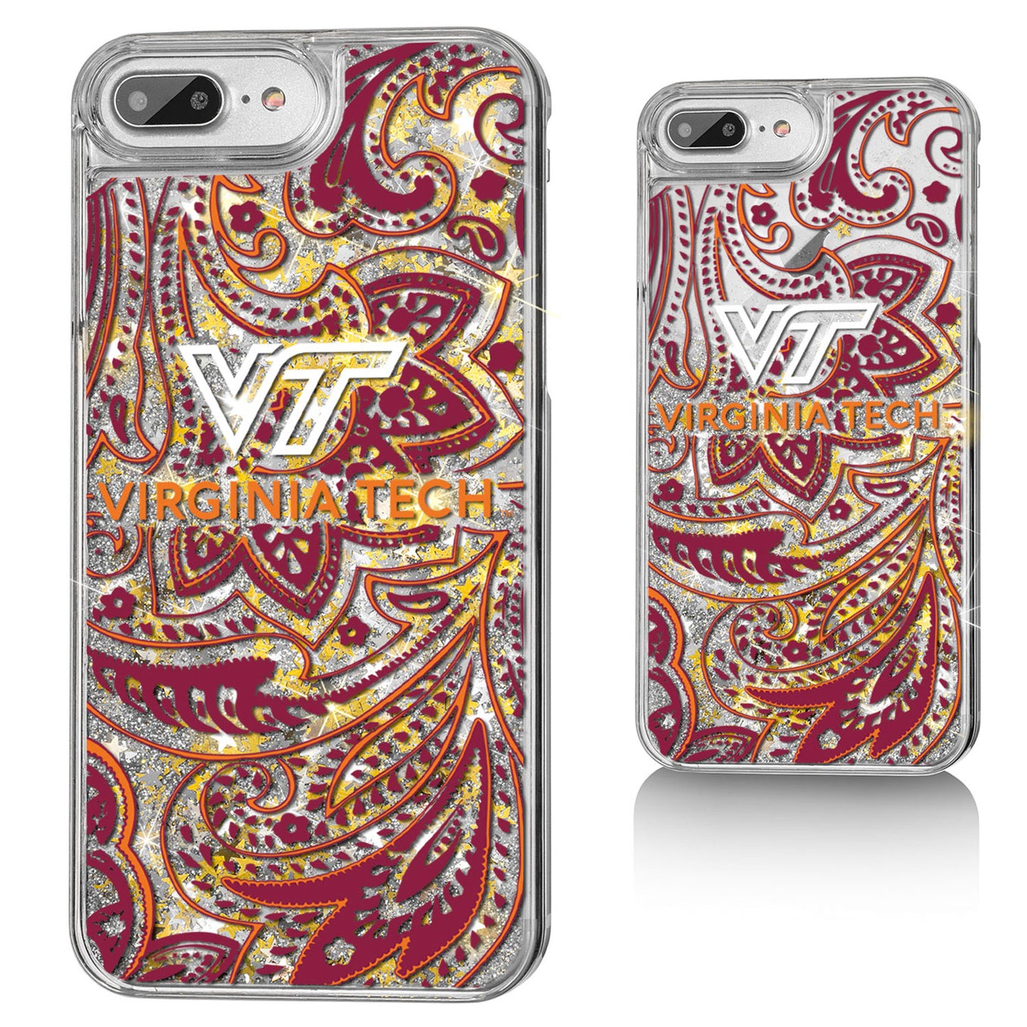 Virginia Tech Hokies iPhone Glitter Paisley Design Case