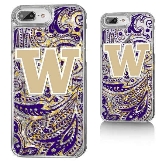 Washington Huskies iPhone Glitter Paisley Design Case