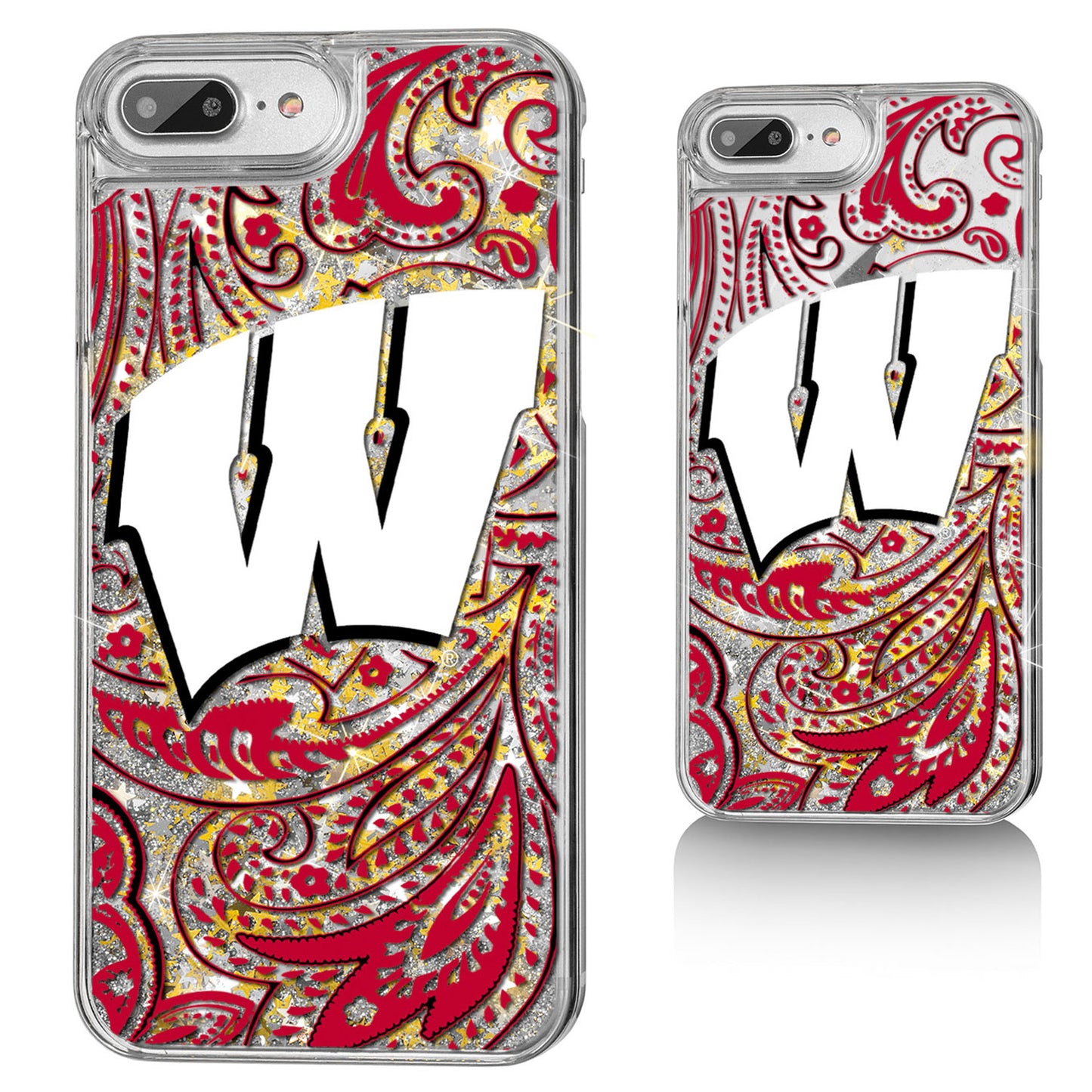 Wisconsin Badgers iPhone Glitter Paisley Design Case