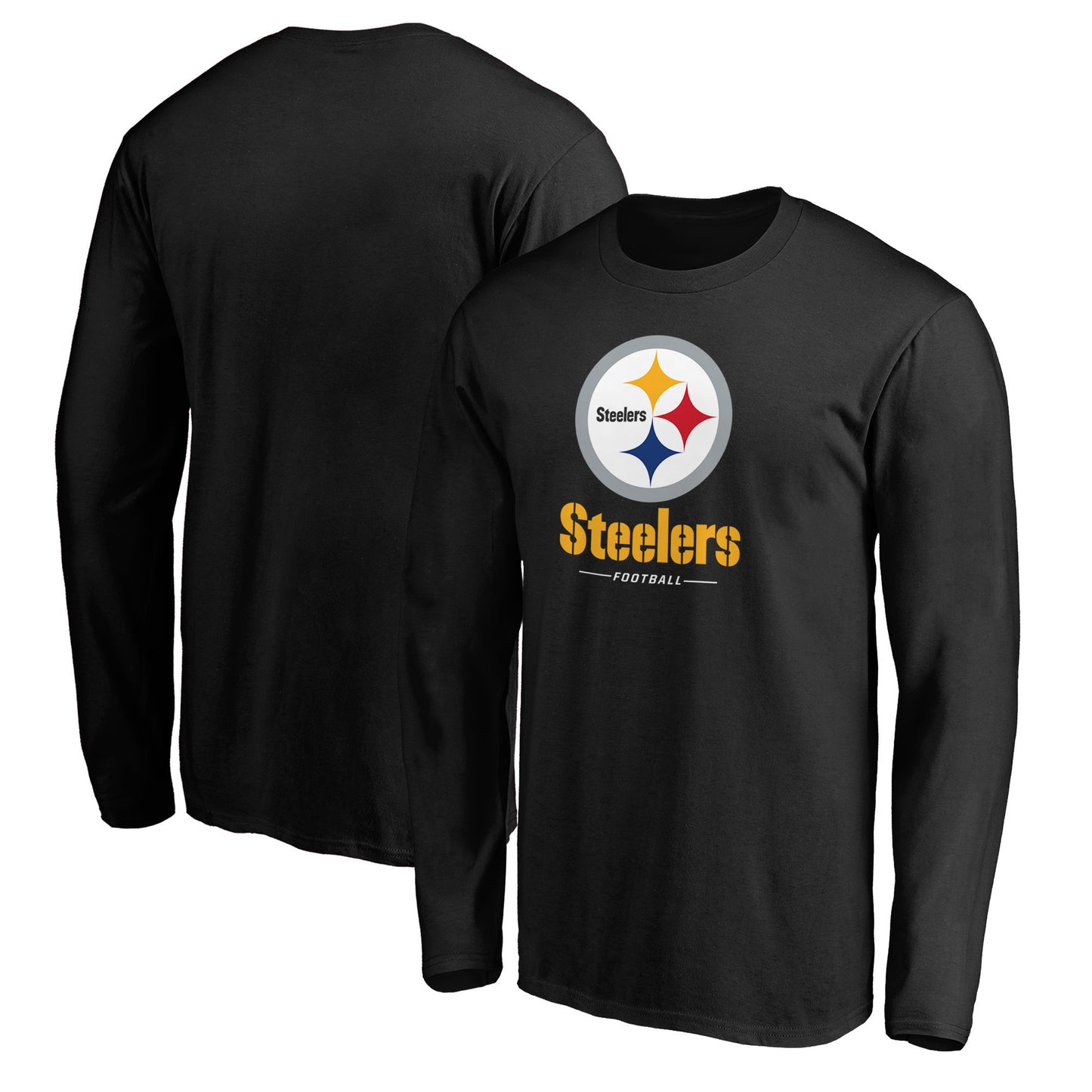 Men's Fanatics Black Pittsburgh Steelers Team Lockup Long Sleeve T-Shirt