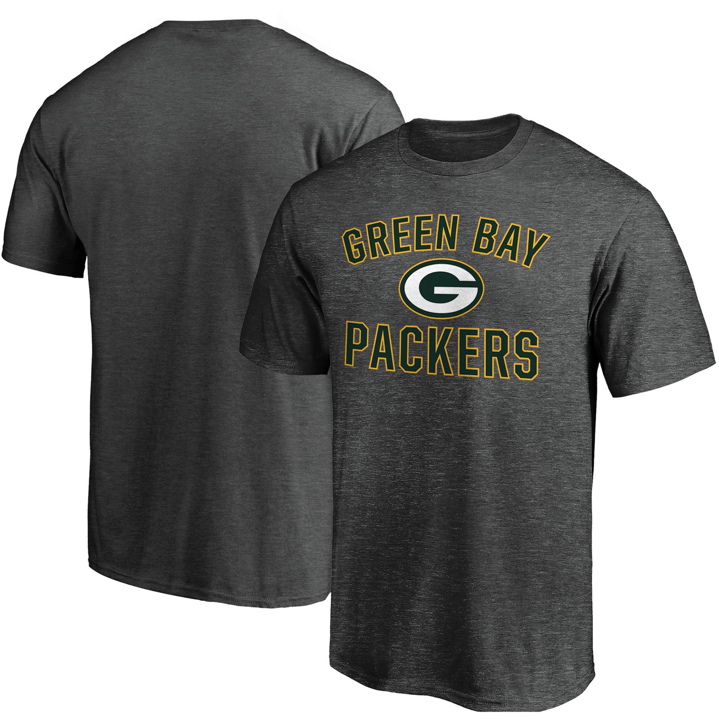 Men's Fanatics Heathered Charcoal Green Bay Packers Victory Arch T-Shirt