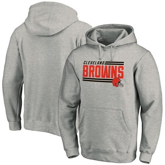 Men's Fanatics Heathered Heather Gray Cleveland Browns Big & Tall On Side Stripe Pullover Hoodie