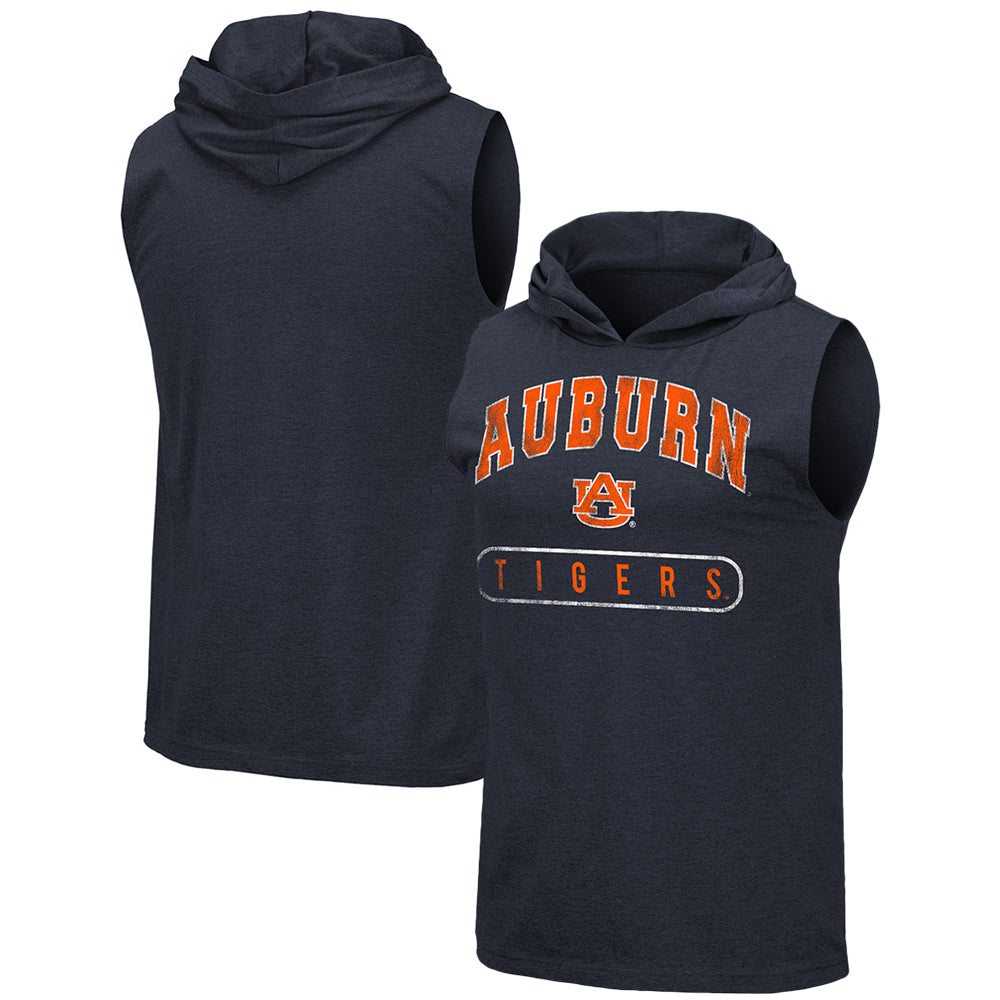 Men's Colosseum Navy Auburn Tigers Varsity Hoodie Tank Top
