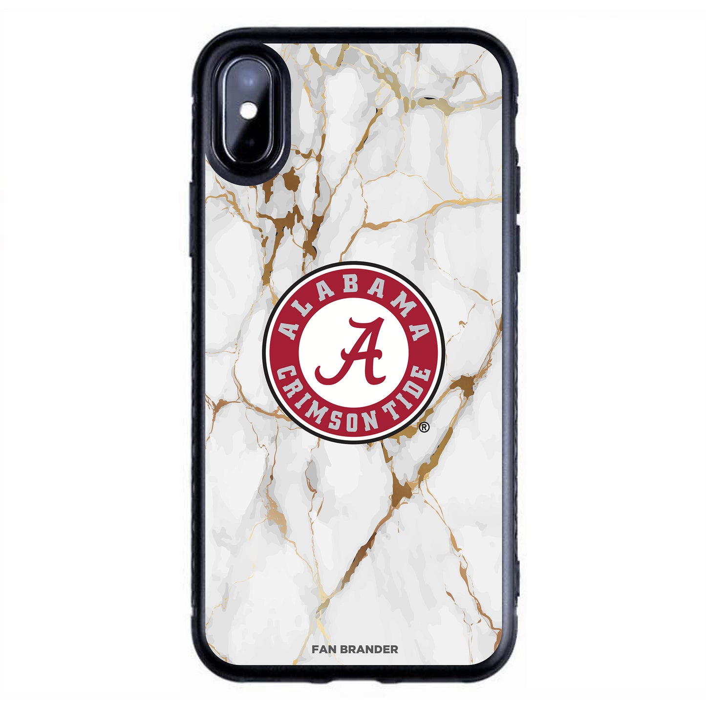 Black Alabama Crimson Tide iPhone Slim Marble Design Case