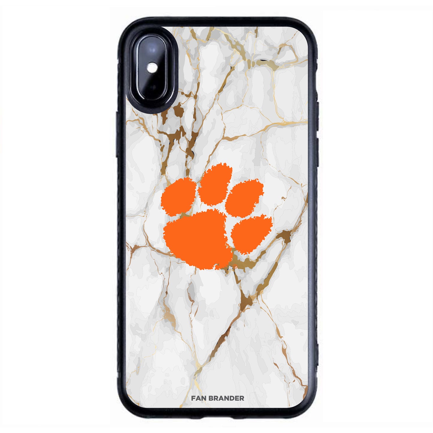 Black Clemson Tigers iPhone Slim Marble Design Case