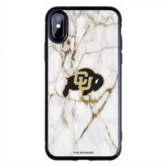 Black Colorado Buffaloes iPhone Slim Marble Design Case