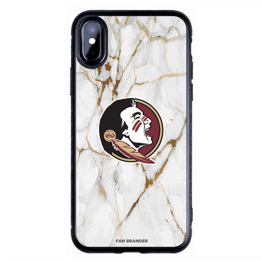 Black Florida State Seminoles iPhone Slim Marble Design Case