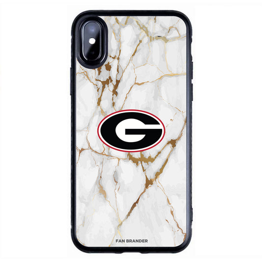 Black Georgia Bulldogs iPhone Slim Marble Design Case