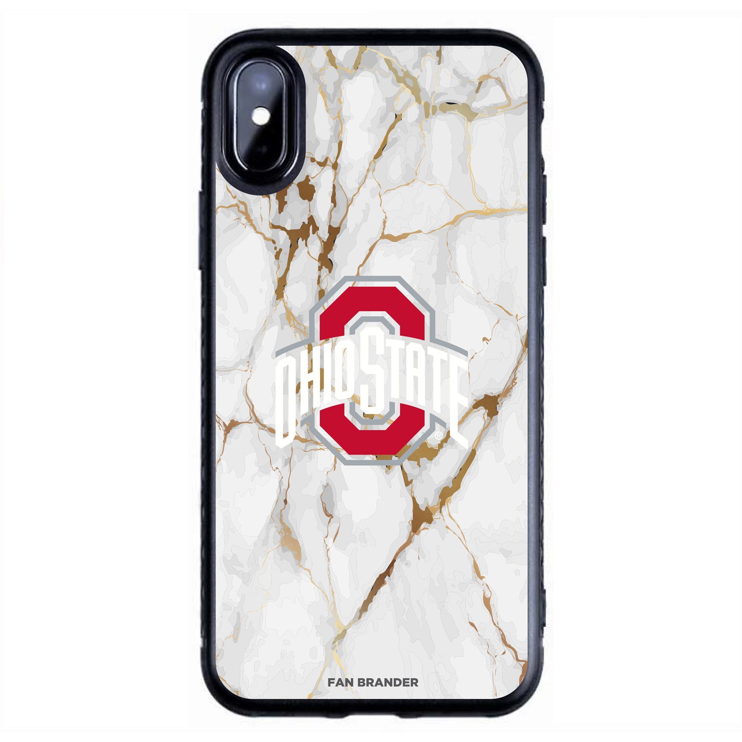 Black Ohio State Buckeyes iPhone Slim Marble Design Case