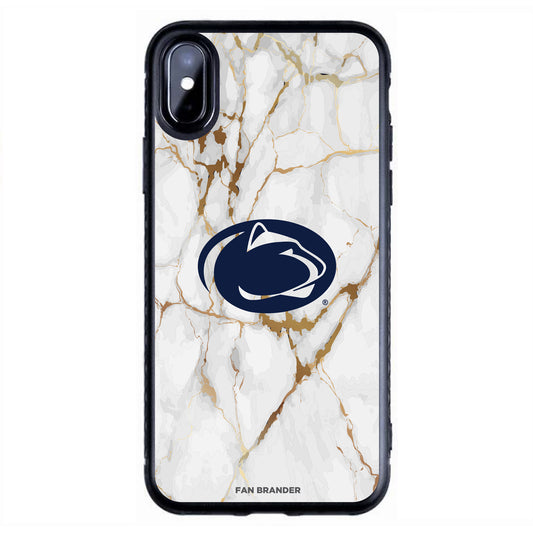 Black Penn State Nittany Lions iPhone Slim Marble Design Case