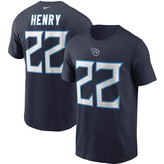 Men's Nike Derrick Henry Navy Tennessee Titans Name & Number T-Shirt