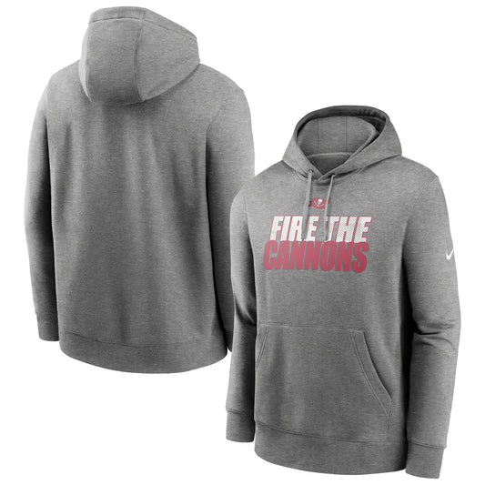 Men's Nike Heathered Pewter Tampa Bay Buccaneers Fan Gear Local Club Pullover Hoodie