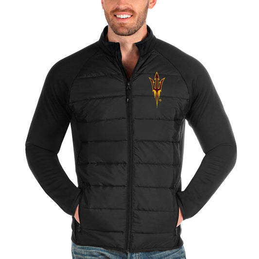 Men's Antigua Black Arizona State Sun Devils Altitude Full-Zip Jacket