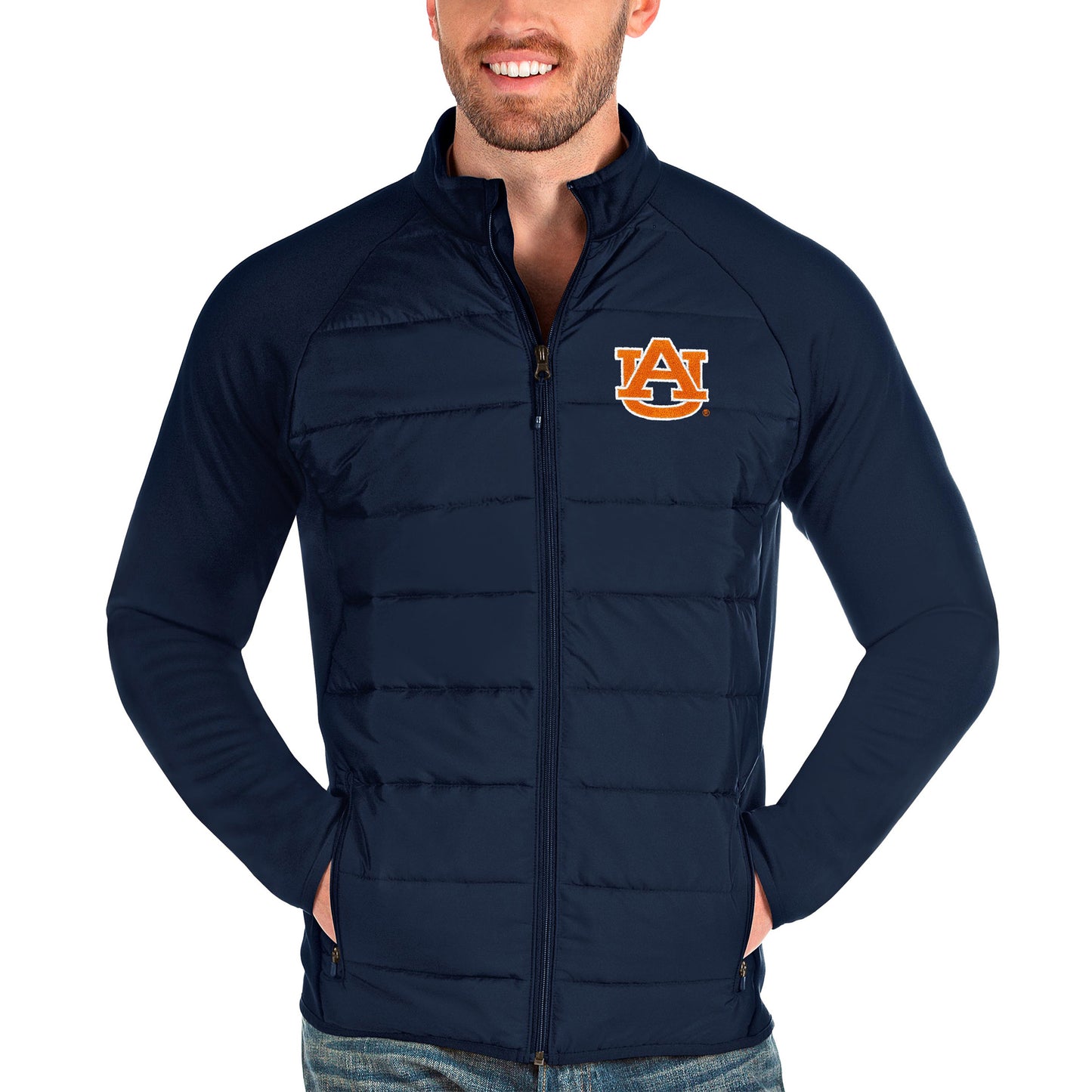 Men's Antigua Navy Auburn Tigers Altitude Full-Zip Jacket