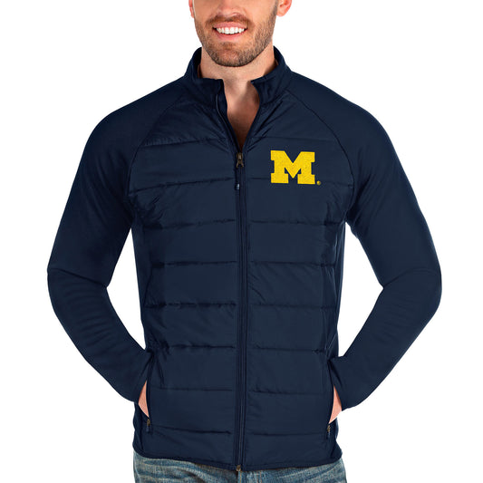 Men's Antigua Navy Michigan Wolverines Altitude Full-Zip Jacket