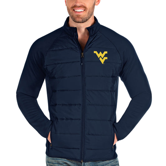 Men's Antigua Navy West Virginia Mountaineers Altitude Full-Zip Jacket