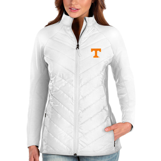 Women's Antigua White Tennessee Volunteers Altitude Full-Zip Puffer Jacket