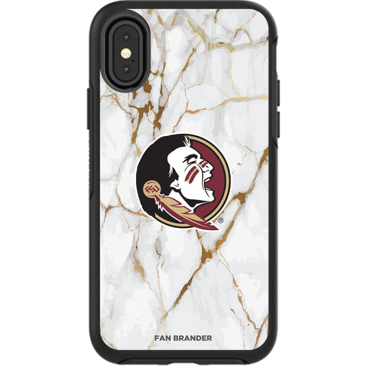 Black Florida State Seminoles iPhone Symmetry Marble Case