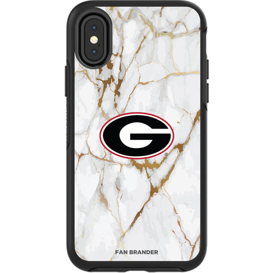 Black Georgia Bulldogs iPhone Symmetry Marble Case