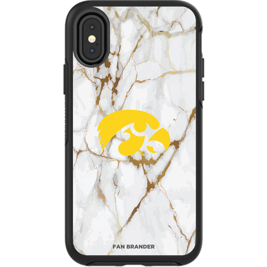 Black Iowa Hawkeyes iPhone Symmetry Marble Case