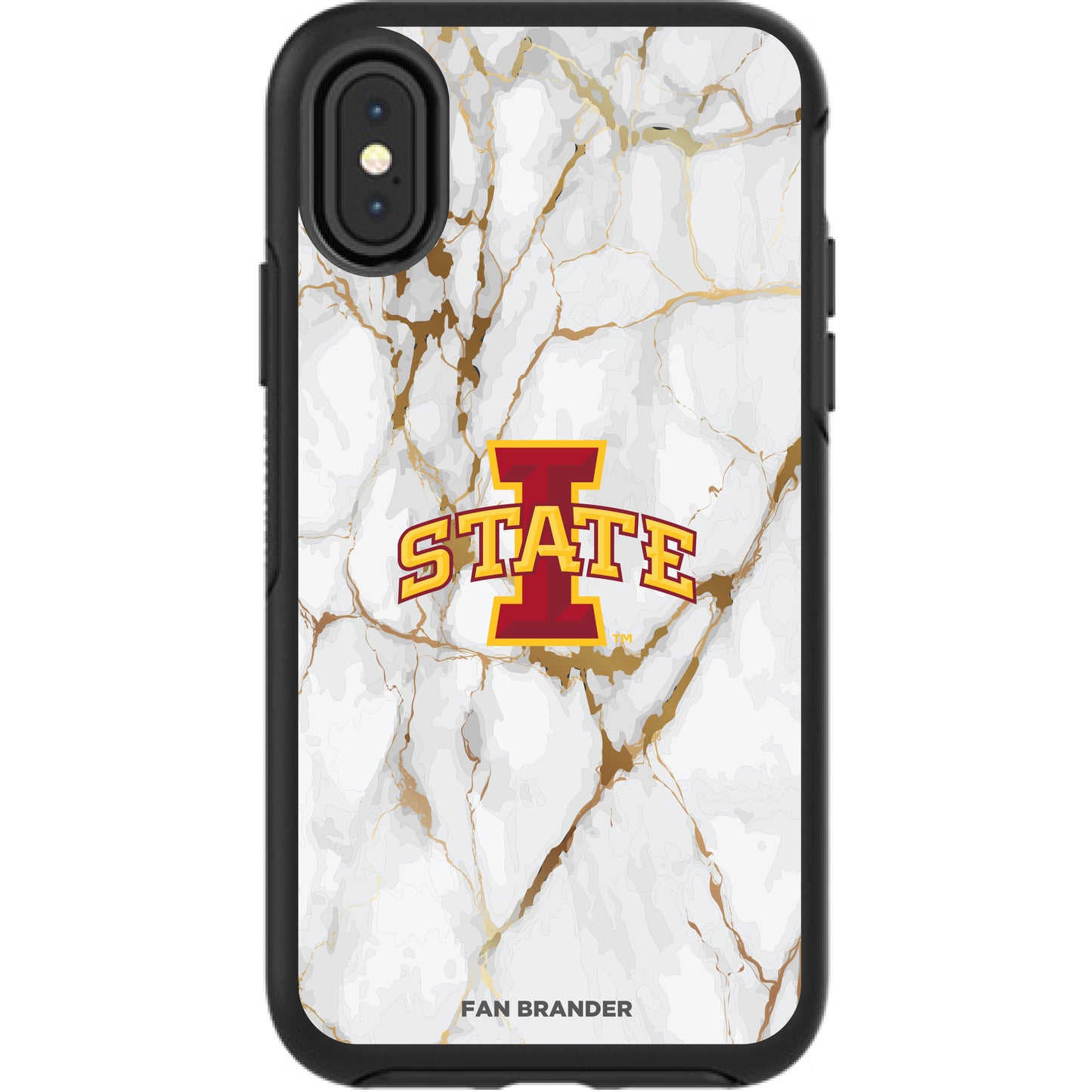 Black Iowa State Cyclones iPhone Symmetry Marble Case