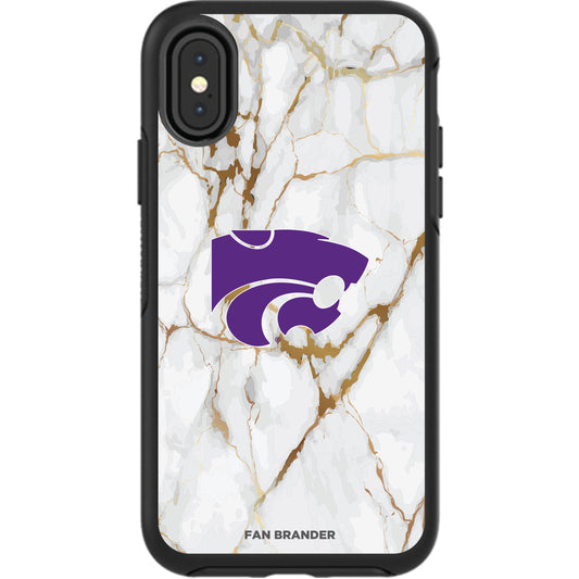 Black Kansas State Wildcats iPhone Symmetry Marble Case