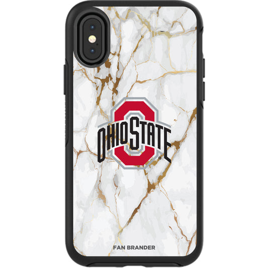 Black Ohio State Buckeyes iPhone Symmetry Marble Case