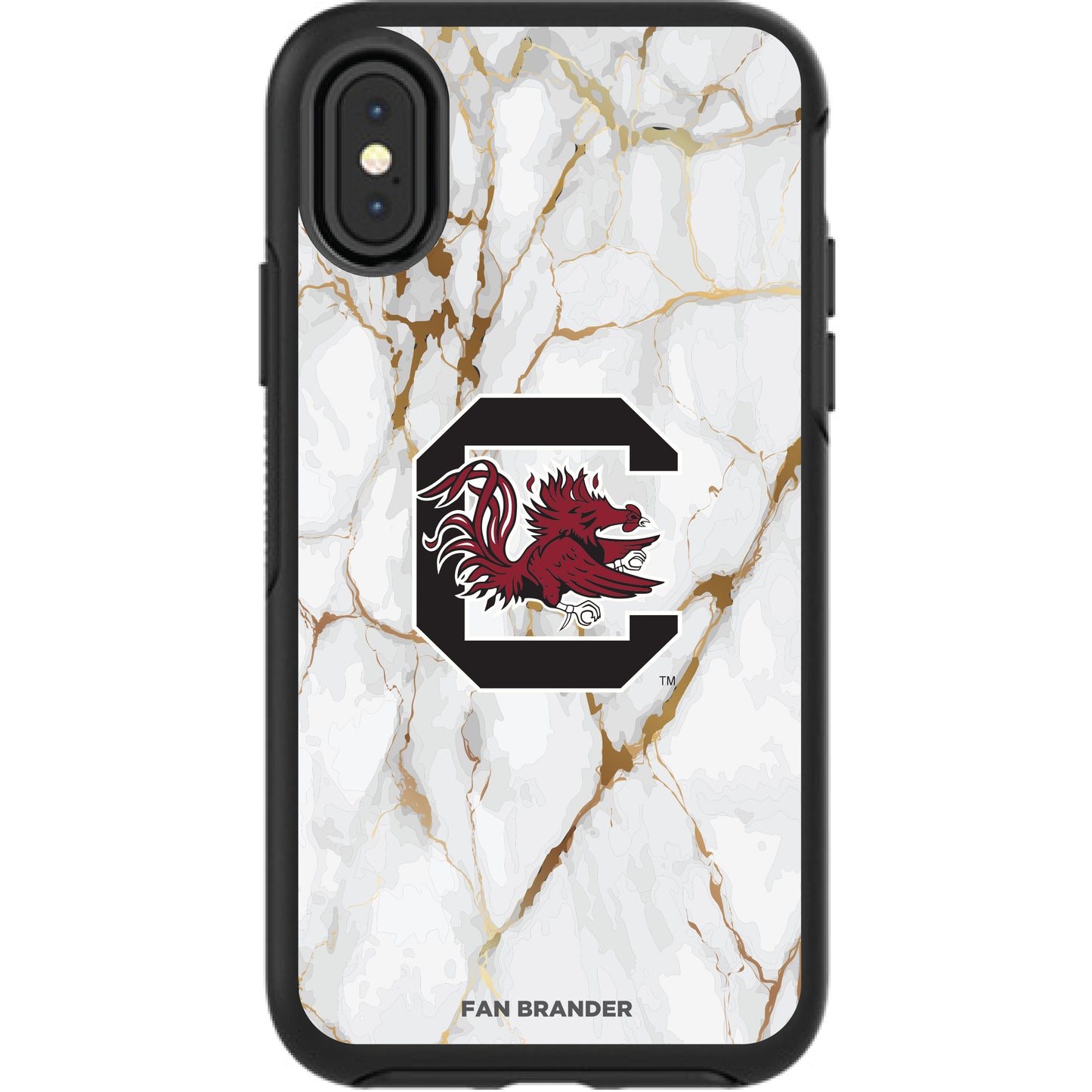 Black South Carolina Gamecocks iPhone Symmetry Marble Case