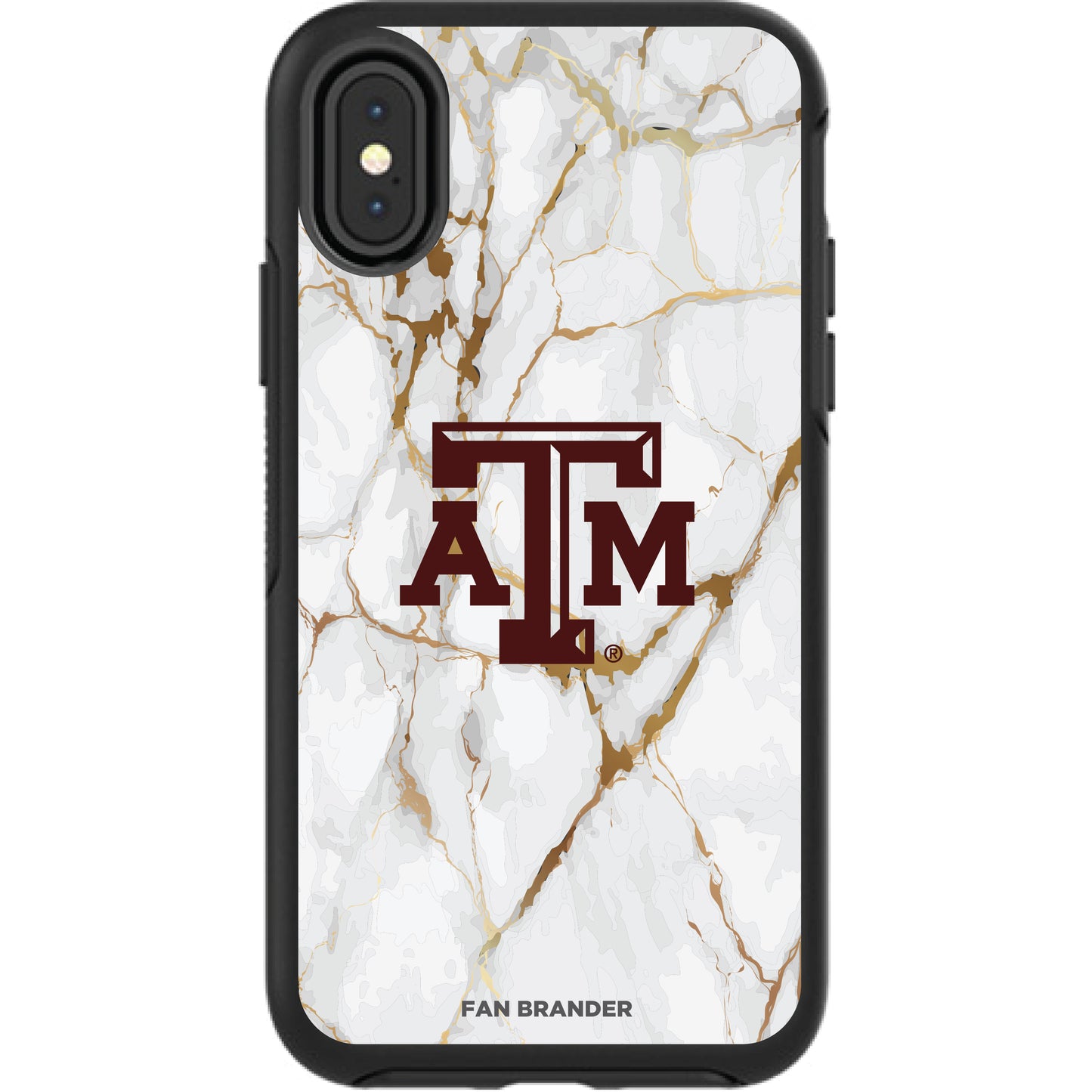 Black Texas A&M Aggies iPhone Symmetry Marble Case