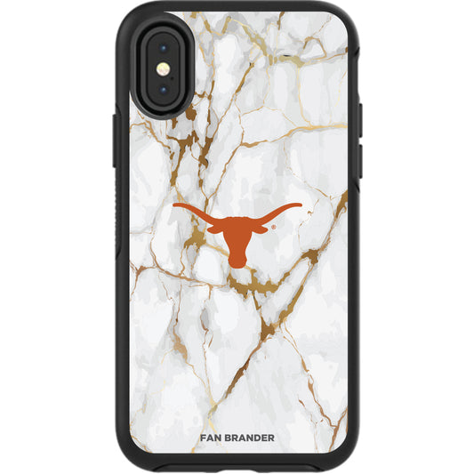 Black Texas Longhorns iPhone Symmetry Marble Case